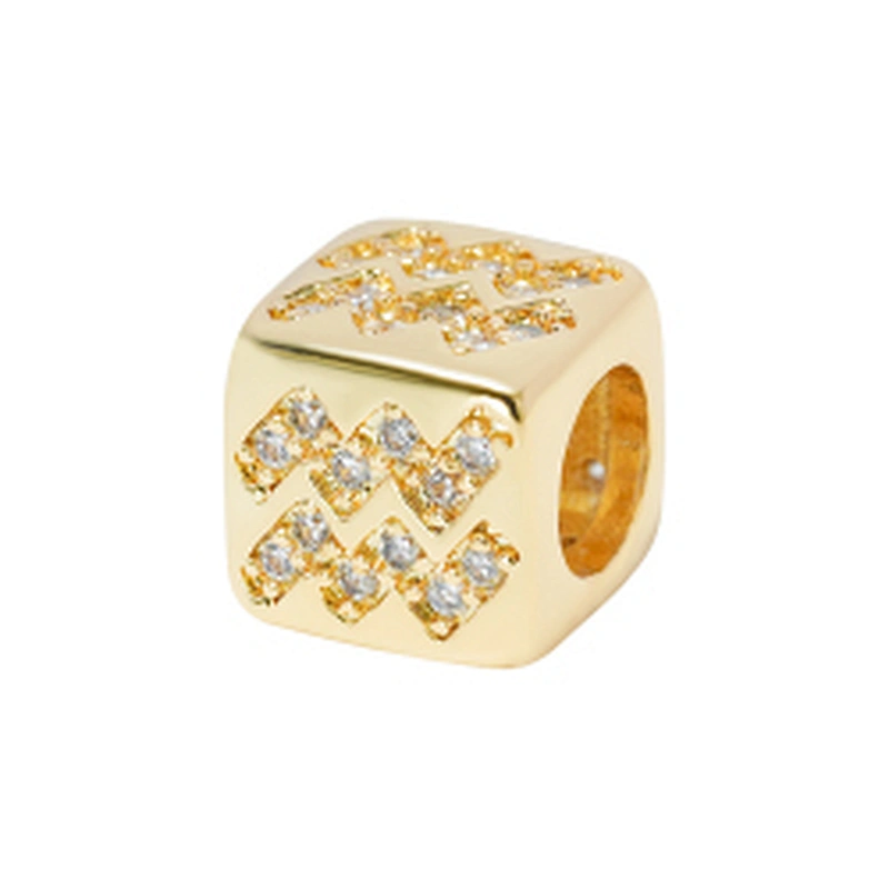 cz trendy twelve constelations micro pave charms for jewelry making charm for diy bracelet supplies for jewelry cz spacer bead