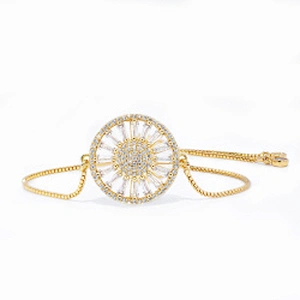 micro paved cz charm bracelet women adjustable chain brass bracelet accessories women wholesale ladies gold-plated bracelets diy