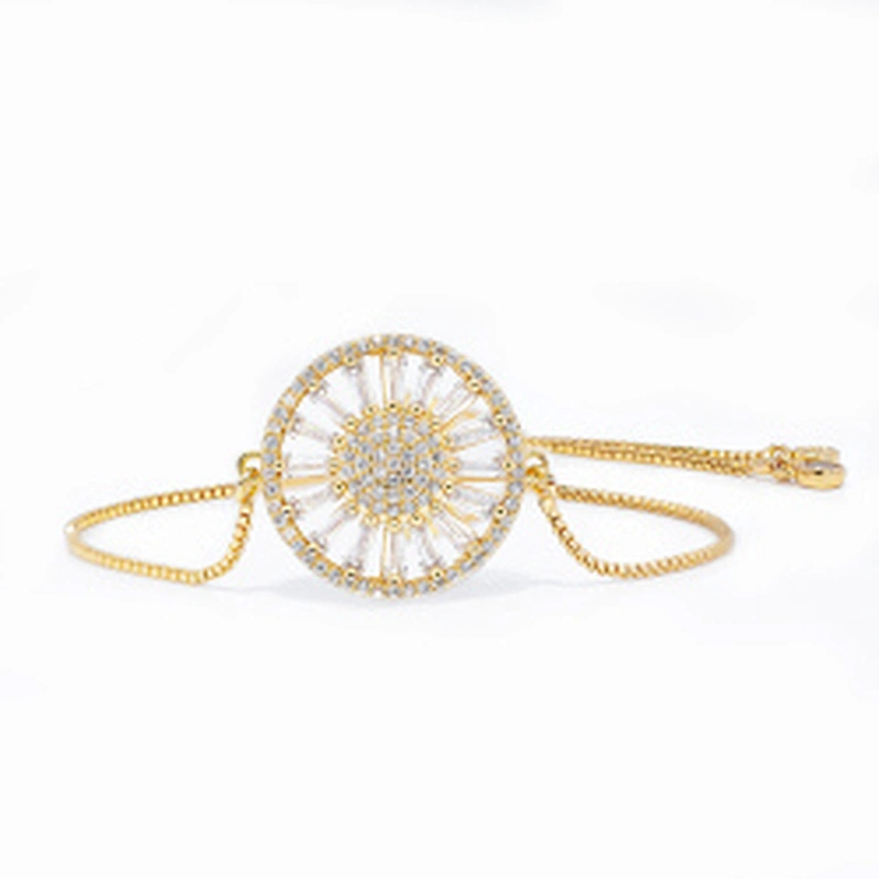micro paved cz charm bracelet women adjustable chain brass bracelet accessories women wholesale ladies gold-plated bracelets diy