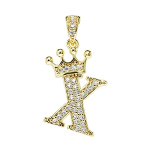 brass zircon charms for necklace making necklace charms for jewelry making jewelry pendants charms crown pave findings supplier