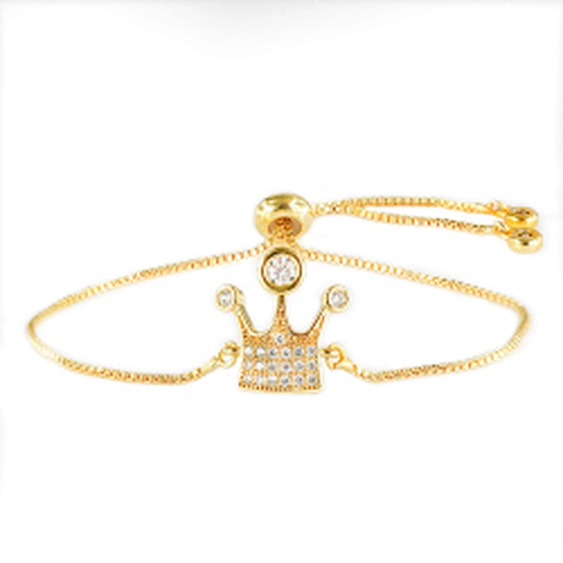 micro paved cz charm bracelet women adjustable chain brass bracelet accessories women wholesale ladies gold-plated bracelets diy
