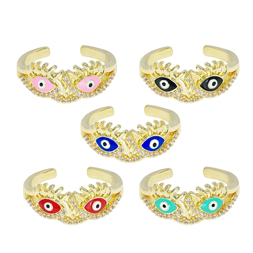 Beautiful Style Snake Eyes Gold Plated Rings Zirconia Pave Rings Woman Men Gifts Jewelry CZ Snakes Eyes Rings