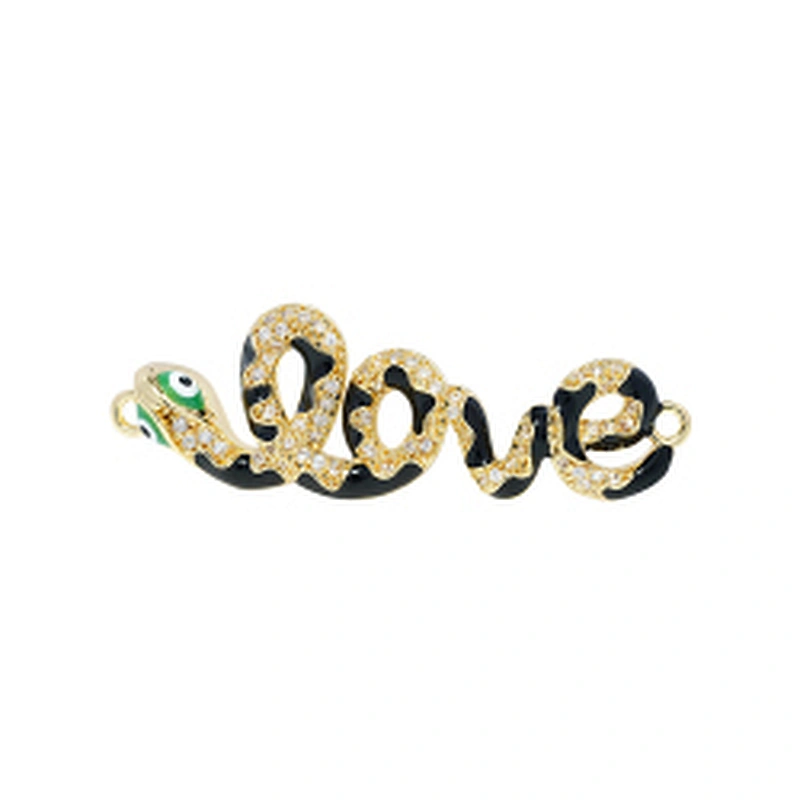 Fashion Snake Bracelet Connectors For Jewelry Making 14k Gold Accessories Bracelets Charms CZ Snake  Bracelet Connectors