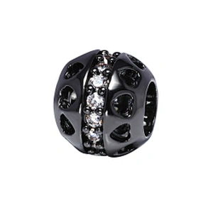 Hot sale Jewelry Making round shape Bracelet Necklace Beads DIY Jewelry Wholesale CZ Spacer Charms  beads with heart shape
