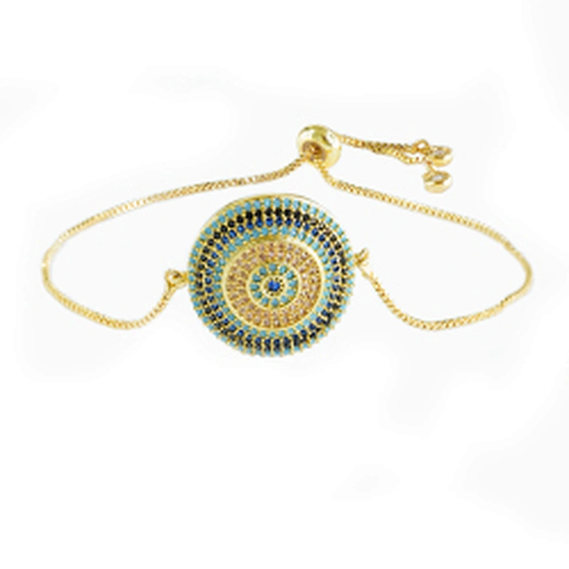 micro paved cz charm bracelet women adjustable chain brass bracelet accessories women wholesale ladies gold-plated bracelets diy
