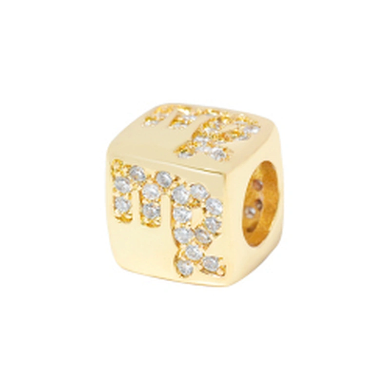 cz trendy twelve constelations micro pave charms for jewelry making charm for diy bracelet supplies for jewelry cz spacer bead