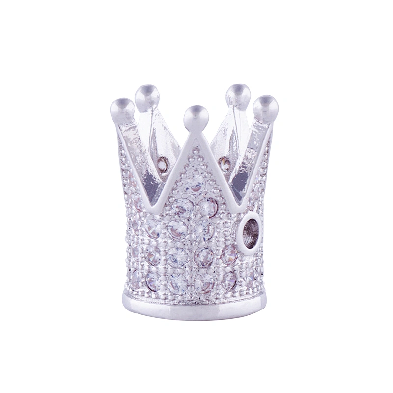 Micro Pave CZ Beads Spacer Crown DIY Cubic Zirconia Pendants Charms for Jewelry Making Jewelry Findings Components Wholesalers