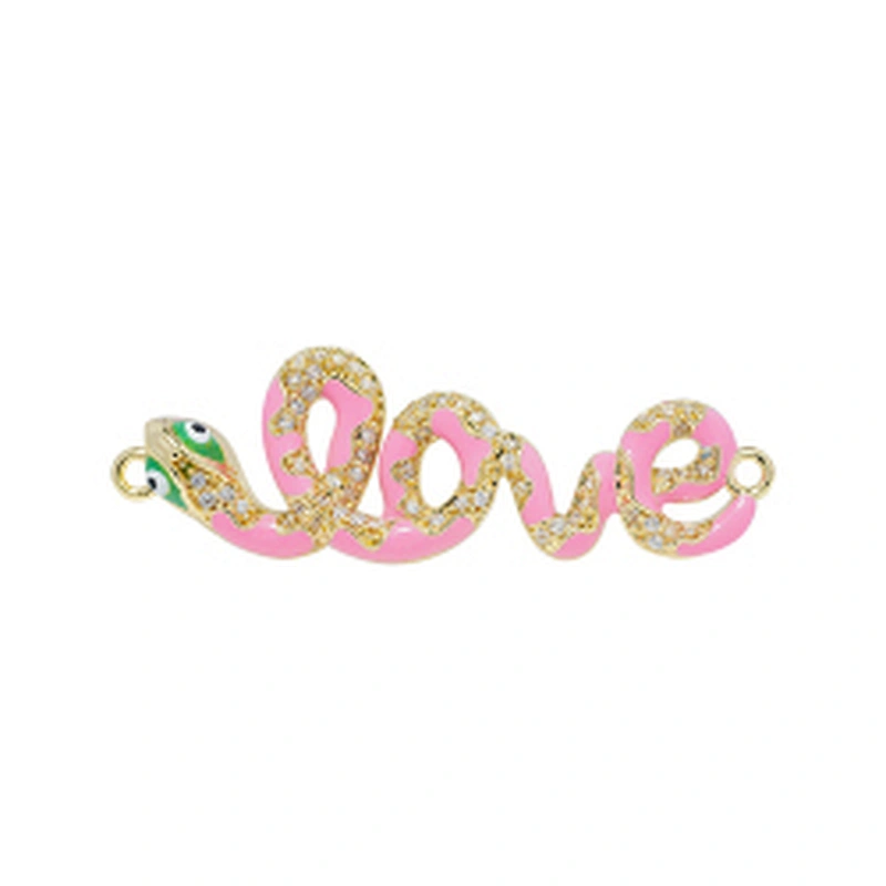Fashion Snake Bracelet Connectors For Jewelry Making 14k Gold Accessories Bracelets Charms CZ Snake  Bracelet Connectors
