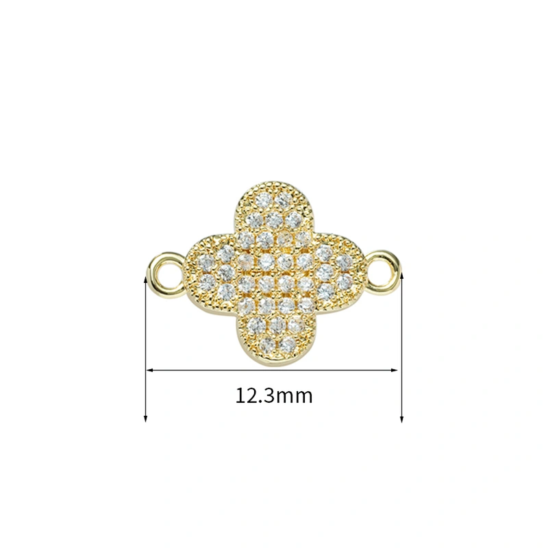cz flower charm connector jewelry connectors for jewelry making 14k gold accessories connector charms for bracelets bulk jewelry