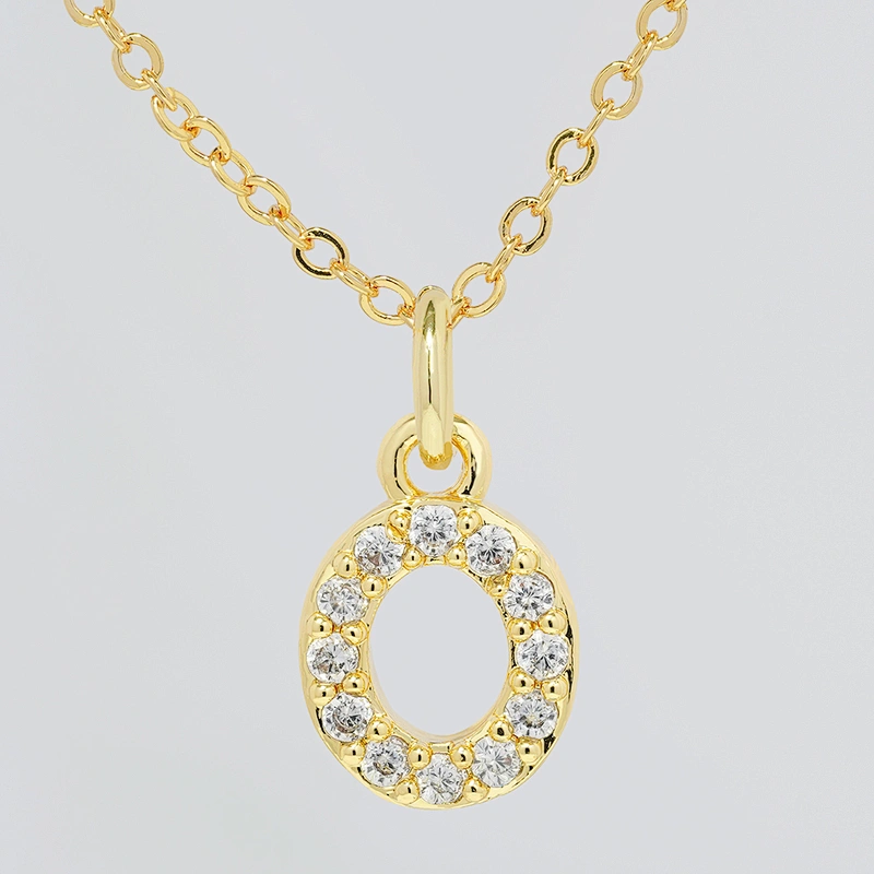 customized letter necklace with letter pendant gold plated letter pendant cz necklace jewellery women chain custom necklace