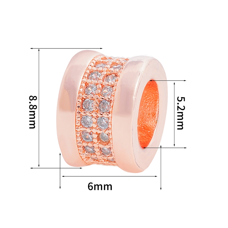 Beautiful Style Spacers Beads Jewelry Making  Bracelet Necklace Beads DIY Wholesale CZ Cylindrical Spacer Charms  beads