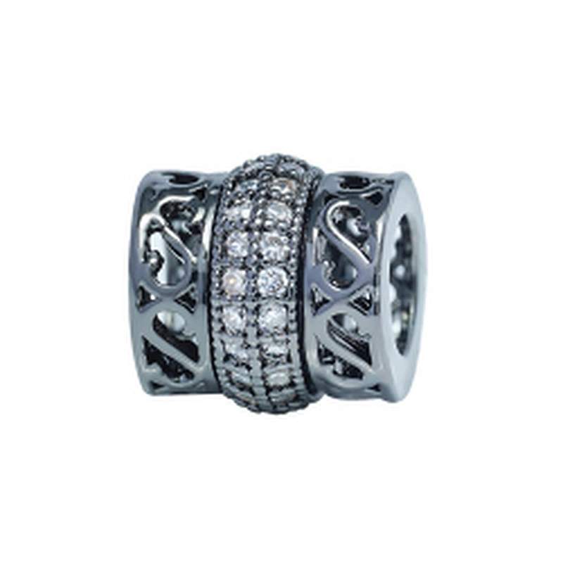 Hot Sale Spacers Bracelet Necklace Beads DIY Jewelry Wholesale CZ Spacer Charms Pave spacer   beads