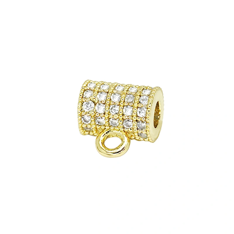 Wholesale Cz Beads Micro Pave Spacer Charms for Jewelry Making Cubic Zirconia Beads DIY Bracelet Making Gold Plated Jewelry