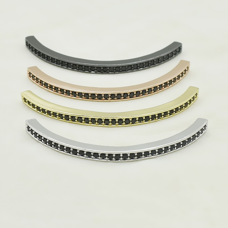 CZ Beads Earrings Accessories Brass Curve Tube Ladies Accessories Jewelry Bracelet Accessories Charms For Jewelry Making Bracele