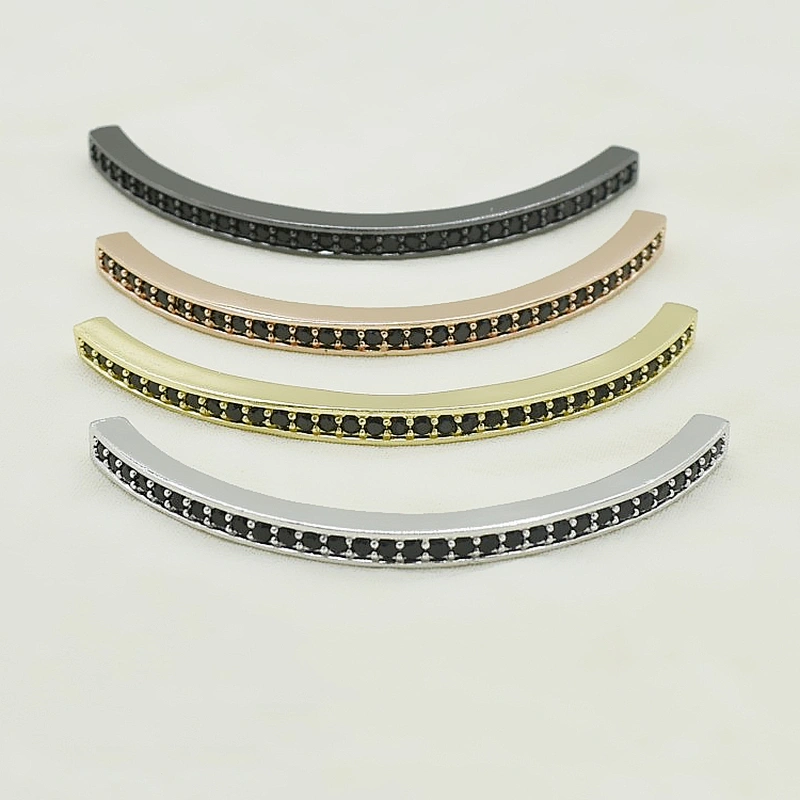 CZ Beads Earrings Accessories Brass Curve Tube Ladies Accessories Jewelry Bracelet Accessories Charms For Jewelry Making Bracele