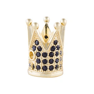 Micro Pave CZ Beads Spacer Crown DIY Cubic Zirconia Pendants Charms for Jewelry Making Jewelry Findings Components Wholesalers