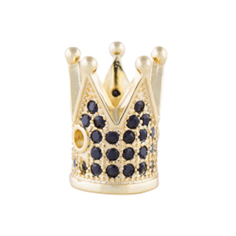 Micro Pave CZ Beads Spacer Crown DIY Cubic Zirconia Pendants Charms for Jewelry Making Jewelry Findings Components Wholesalers