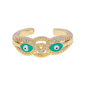 Beutiful Snake Eyes 18k Gold Plated Rings Zirconia Pave Rings Woman Men Gifts Jewelry CZ Snakes Eyes Rings