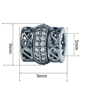 Hot Sale Spacers Bracelet Necklace Beads DIY Jewelry Wholesale CZ Spacer Charms Pave spacer   beads