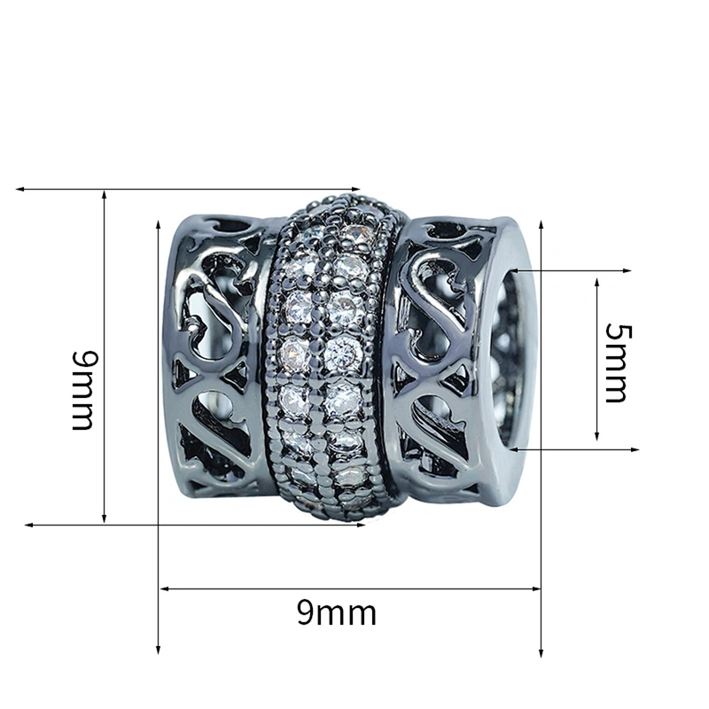 Hot Sale Spacers Bracelet Necklace Beads DIY Jewelry Wholesale CZ Spacer Charms Pave spacer   beads