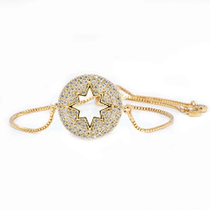 micro paved cz charm bracelet women adjustable chain brass bracelet accessories women wholesale ladies gold-plated bracelets diy