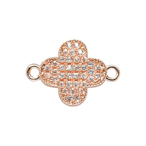 cz flower charm connector jewelry connectors for jewelry making 14k gold accessories connector charms for bracelets bulk jewelry