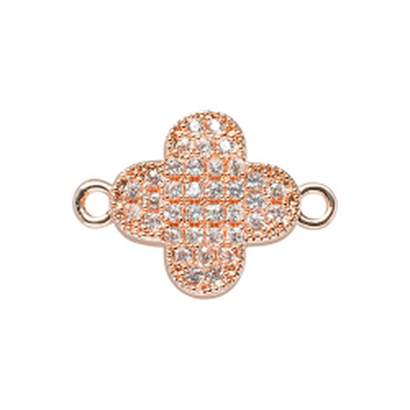 cz flower charm connector jewelry connectors for jewelry making 14k gold accessories connector charms for bracelets bulk jewelry