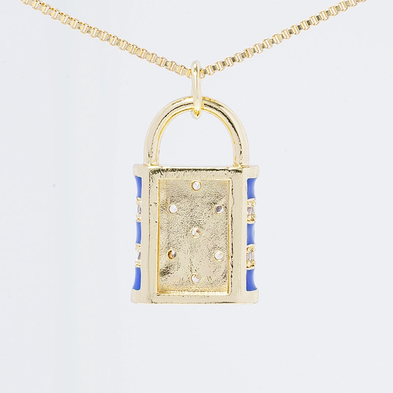 Beautiful Lock Pendants Bracelet Necklace Pendant Charms DIY Bracelet Making Jewelry CZ Checkered Lock Pendants Charms