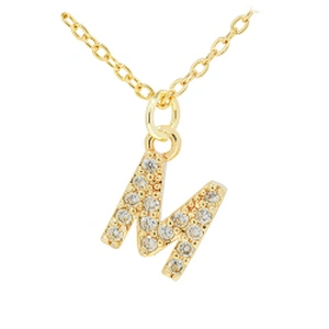 customized letter necklace with letter pendant gold plated letter pendant cz necklace jewellery women chain custom necklace