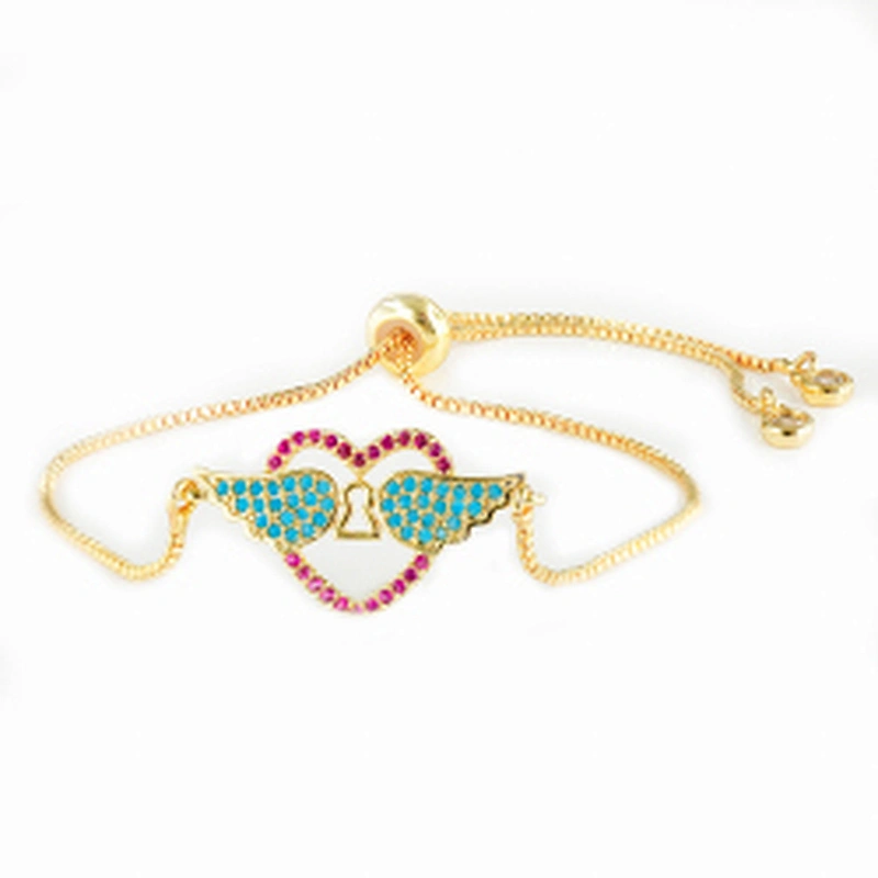 micro paved cz charm bracelet women adjustable chain brass bracelet accessories women wholesale ladies gold-plated bracelets diy