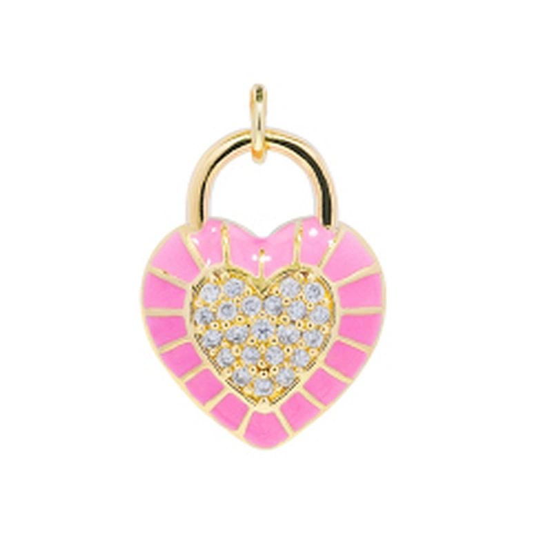Fashion heart shape  Pendants Bracelet Necklace Pendant Charms DIY Bracelet Making Jewelry CZ Heart Shape Pendants Charms