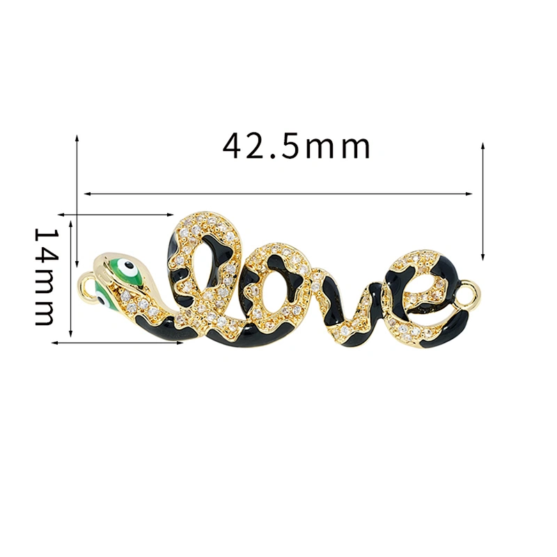 Fashion Snake Bracelet Connectors For Jewelry Making 14k Gold Accessories Bracelets Charms CZ Snake  Bracelet Connectors