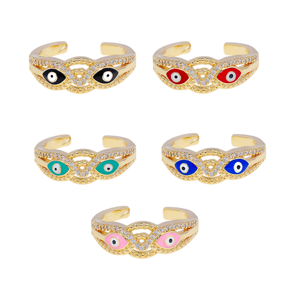 Beutiful Snake Eyes 18k Gold Plated Rings Zirconia Pave Rings Woman Men Gifts Jewelry CZ Snakes Eyes Rings