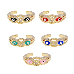 Beutiful Snake Eyes 18k Gold Plated Rings Zirconia Pave Rings Woman Men Gifts Jewelry CZ Snakes Eyes Rings
