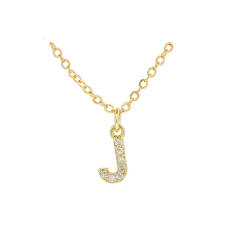 customized letter necklace with letter pendant gold plated letter pendant cz necklace jewellery women chain custom necklace
