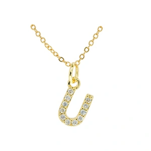 customized letter necklace with letter pendant gold plated letter pendant cz necklace jewellery women chain custom necklace