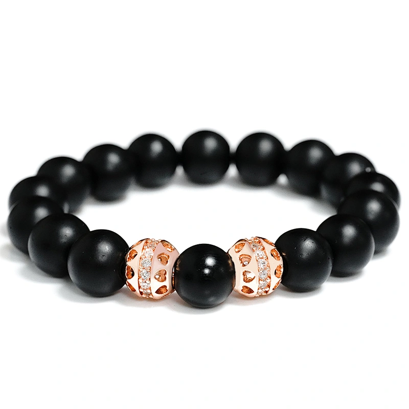 Hot sale Jewelry Making round shape Bracelet Necklace Beads DIY Jewelry Wholesale CZ Spacer Charms  beads with heart shape