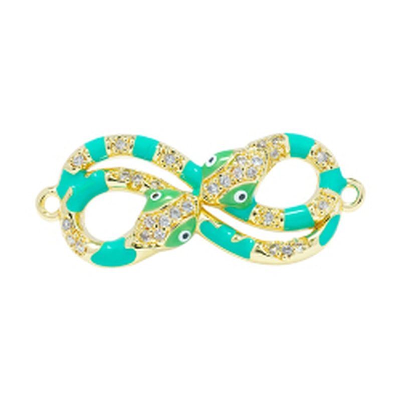 Beautiful Style Snake Bracelet Connectors For Jewelry Making 14k Gold Accessories Bracelets Charms CZ Snake  Bracelet Connectors