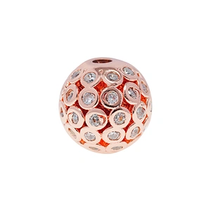 10mm Beads Factory Direct Jewelry Making round shape Bracelet Necklace Beads DIY Wholesale CZ Round Spacer Charms  beads