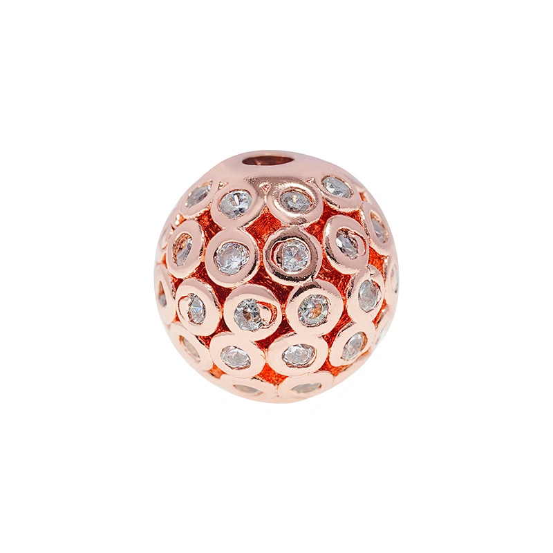 10mm Beads Factory Direct Jewelry Making round shape Bracelet Necklace Beads DIY Wholesale CZ Round Spacer Charms  beads