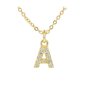 customized letter necklace with letter pendant gold plated letter pendant cz necklace jewellery women chain custom necklace