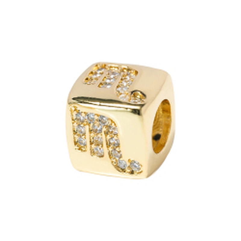cz trendy twelve constelations micro pave charms for jewelry making charm for diy bracelet supplies for jewelry cz spacer bead