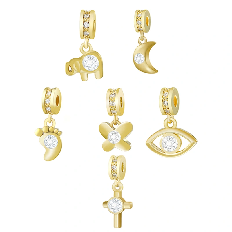 Beautiful Style  Bracelet Necklace Pendant Charms For Bracelet Making Jewelry CZ Pendant Charms