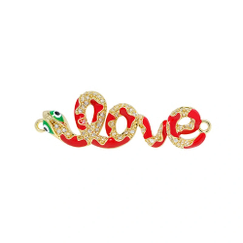Fashion Snake Bracelet Connectors For Jewelry Making 14k Gold Accessories Bracelets Charms CZ Snake  Bracelet Connectors