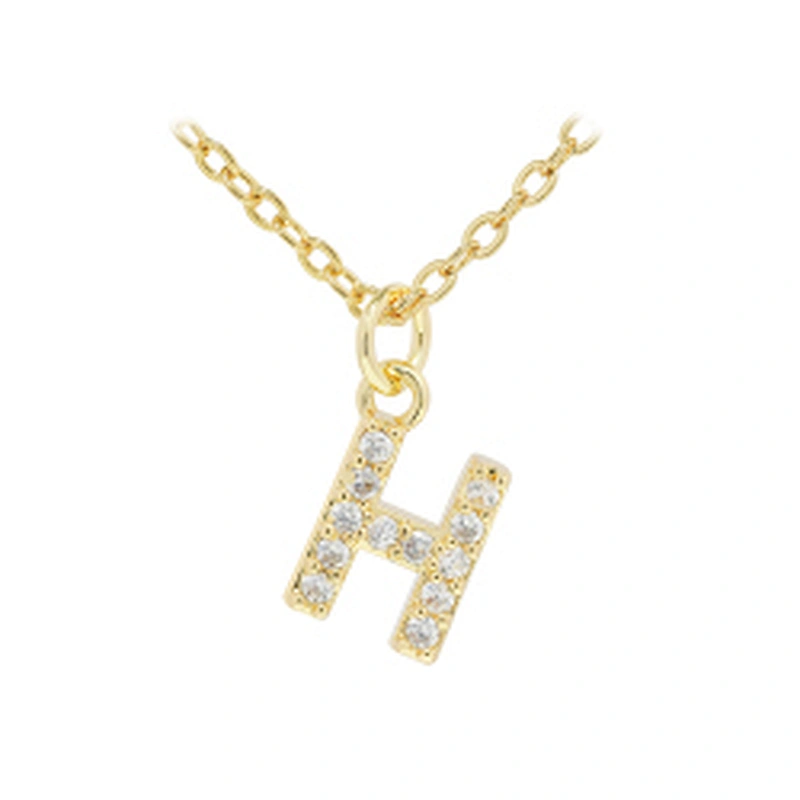 customized letter necklace with letter pendant gold plated letter pendant cz necklace jewellery women chain custom necklace