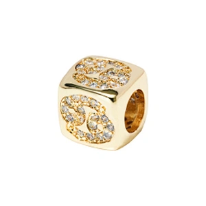 cz trendy twelve constelations micro pave charms for jewelry making charm for diy bracelet supplies for jewelry cz spacer bead