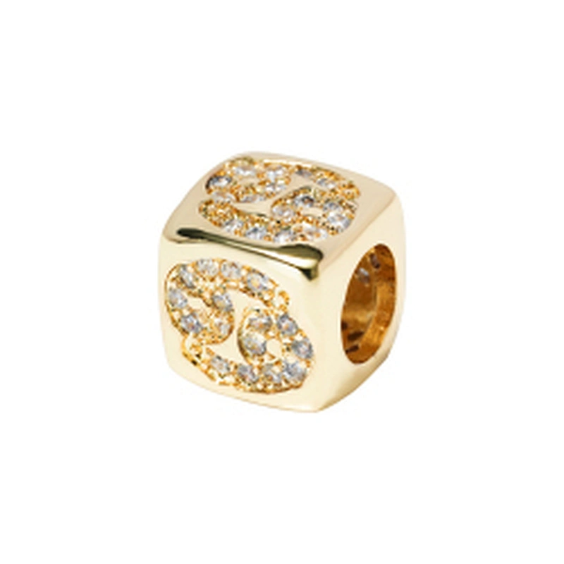 cz trendy twelve constelations micro pave charms for jewelry making charm for diy bracelet supplies for jewelry cz spacer bead