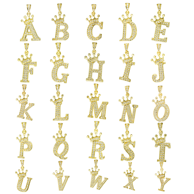 brass zircon charms for necklace making necklace charms for jewelry making jewelry pendants charms crown pave findings supplier