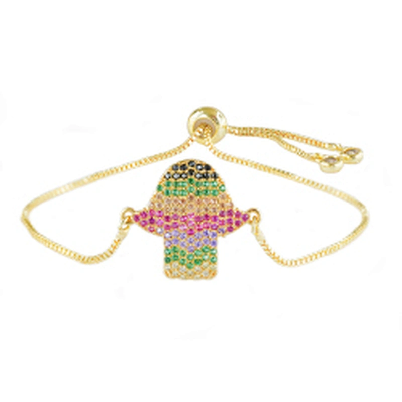 micro paved cz charm bracelet women adjustable chain brass bracelet accessories women wholesale ladies gold-plated bracelets diy