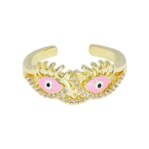 Beautiful Style Snake Eyes Gold Plated Rings Zirconia Pave Rings Woman Men Gifts Jewelry CZ Snakes Eyes Rings